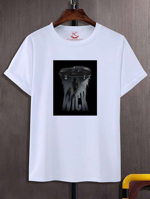 unisex white graphic print t-shirt - 20857281 - Standard Image - 0