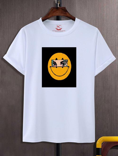 unisex white polyester graphic print t-shirt - 20857324 - Standard Image - 0