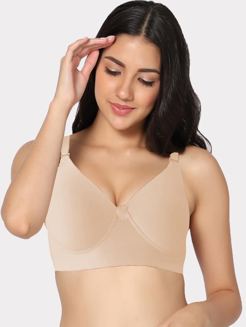 beige cotton blend push up bra - 20857345 - Zoom Image - 0