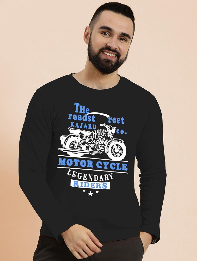 black polyester front print tshirt - 20857433 - Zoom Image - 0