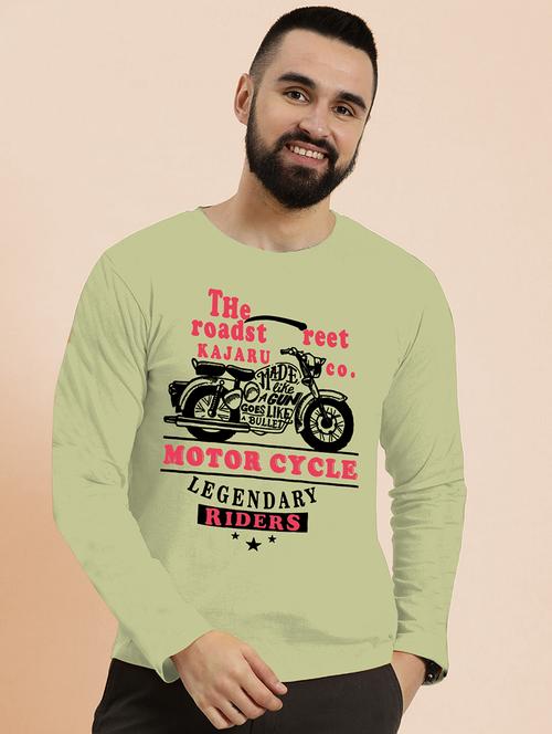 green polyester front print tshirt - 20857435 -  Standard Image - 0