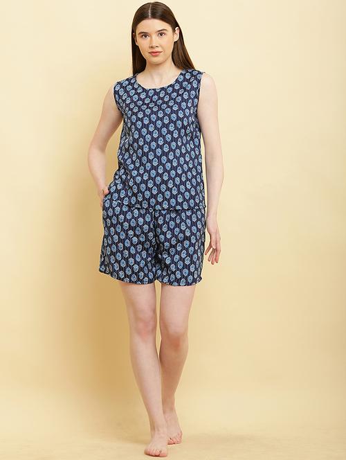 women printed nightwear shorts set - 20857566 - Standard Image - 0