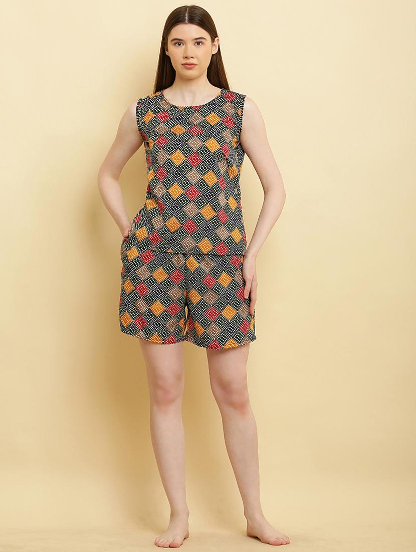women printed nightwear shorts set - 20857578 - Zoom Image - 0