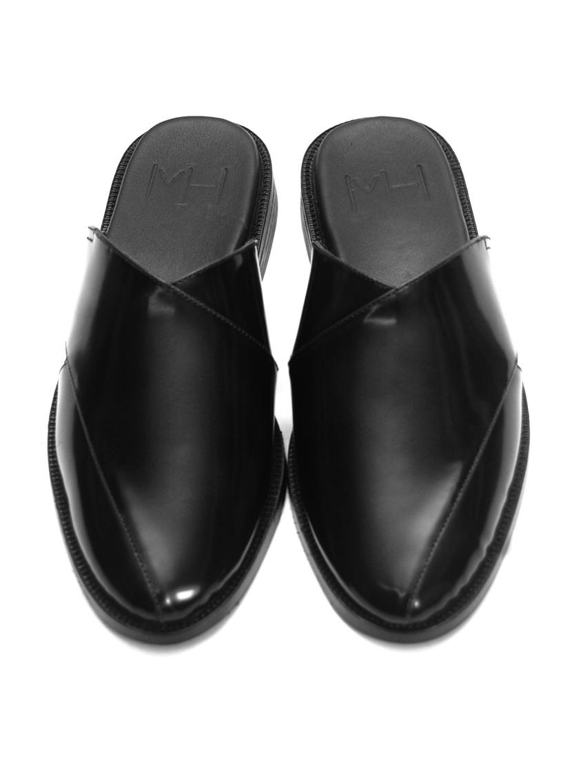 solid black slip on mules - 20857614 - Standard Image - 3