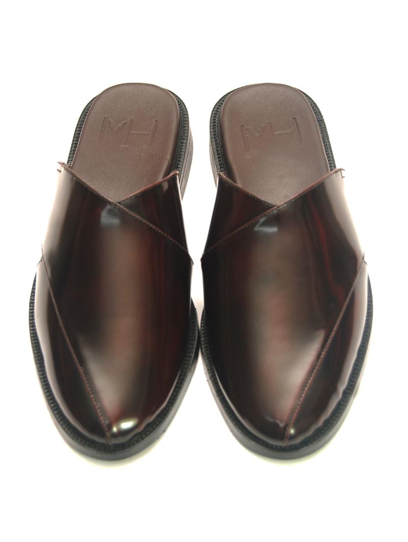 solid maroon slip on mules - 20857615 - Standard Image - 3