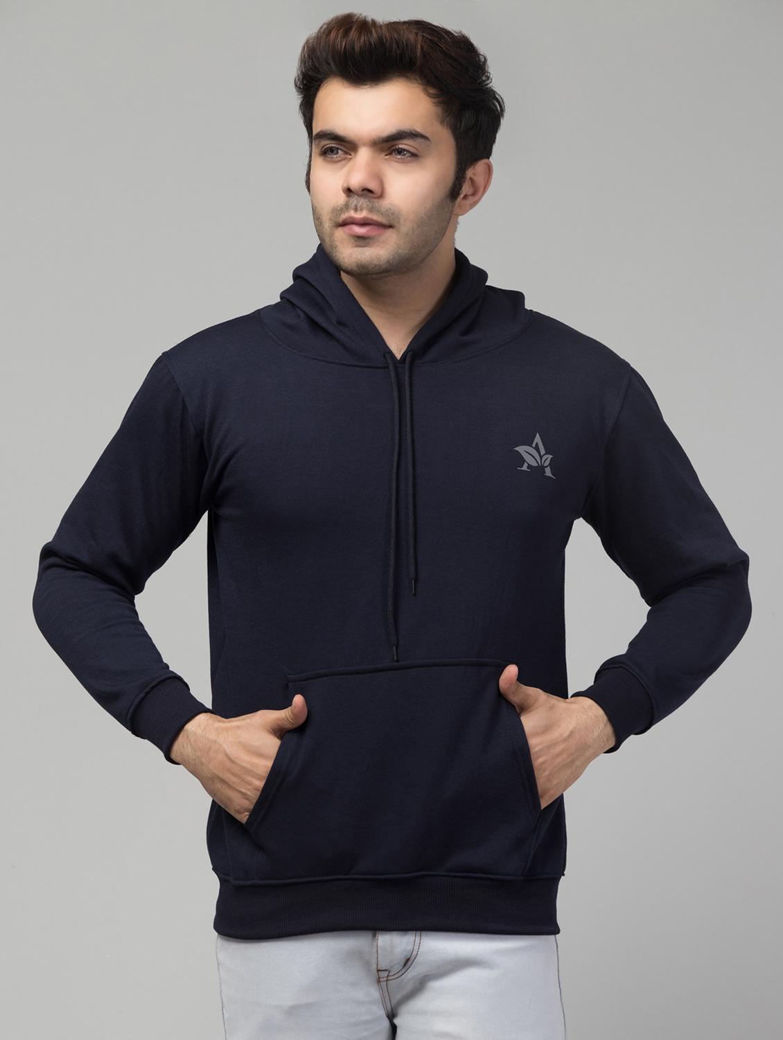 navy blue fleece plain sweatshirt - 20858890 - Zoom Image - 0