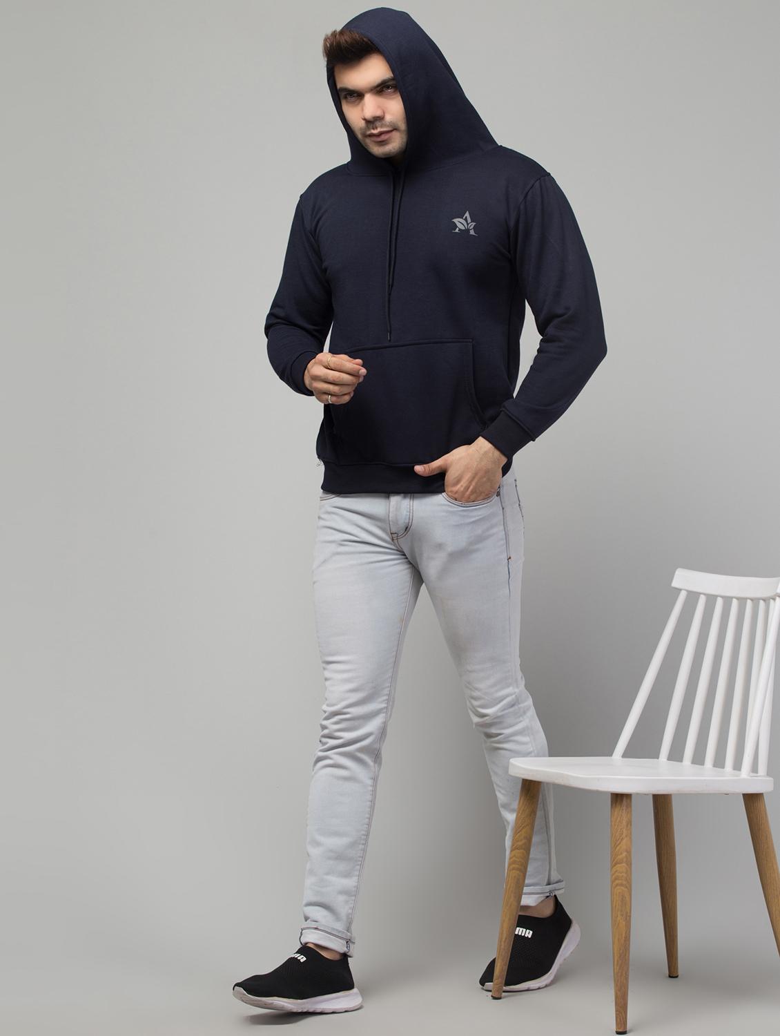 navy blue fleece plain sweatshirt - 20858890 - Standard Image - 3