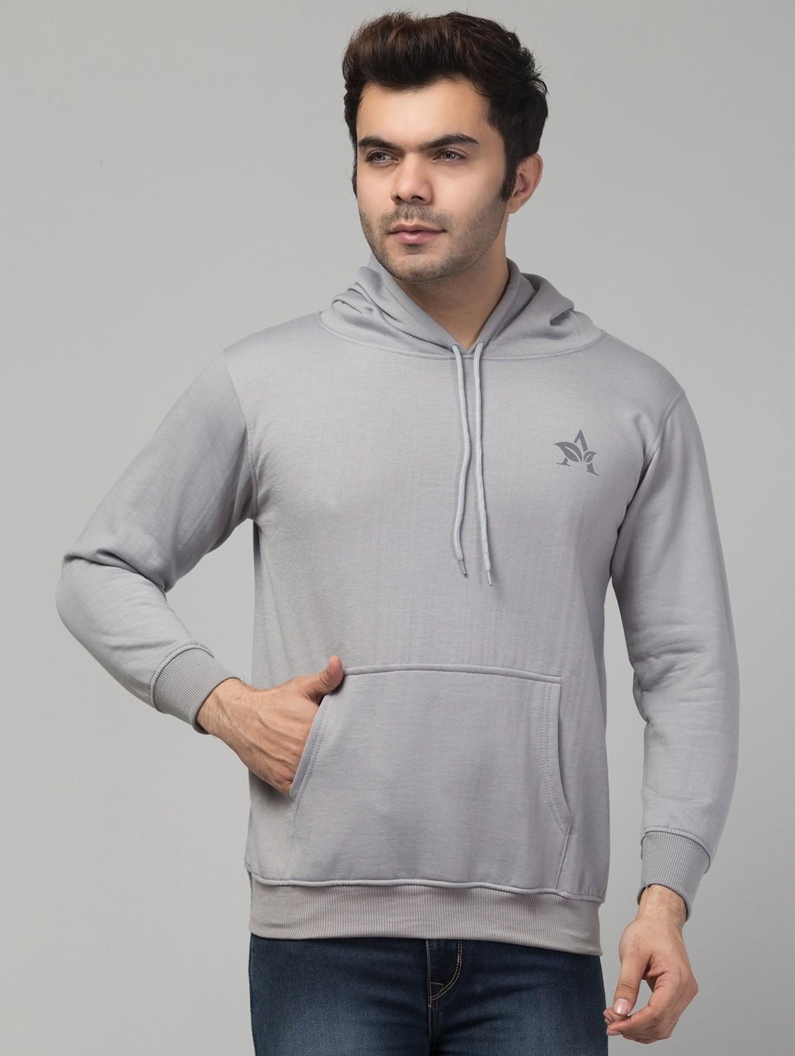 grey fleece plain sweatshirt - 20858893 -  Zoom Image - 0