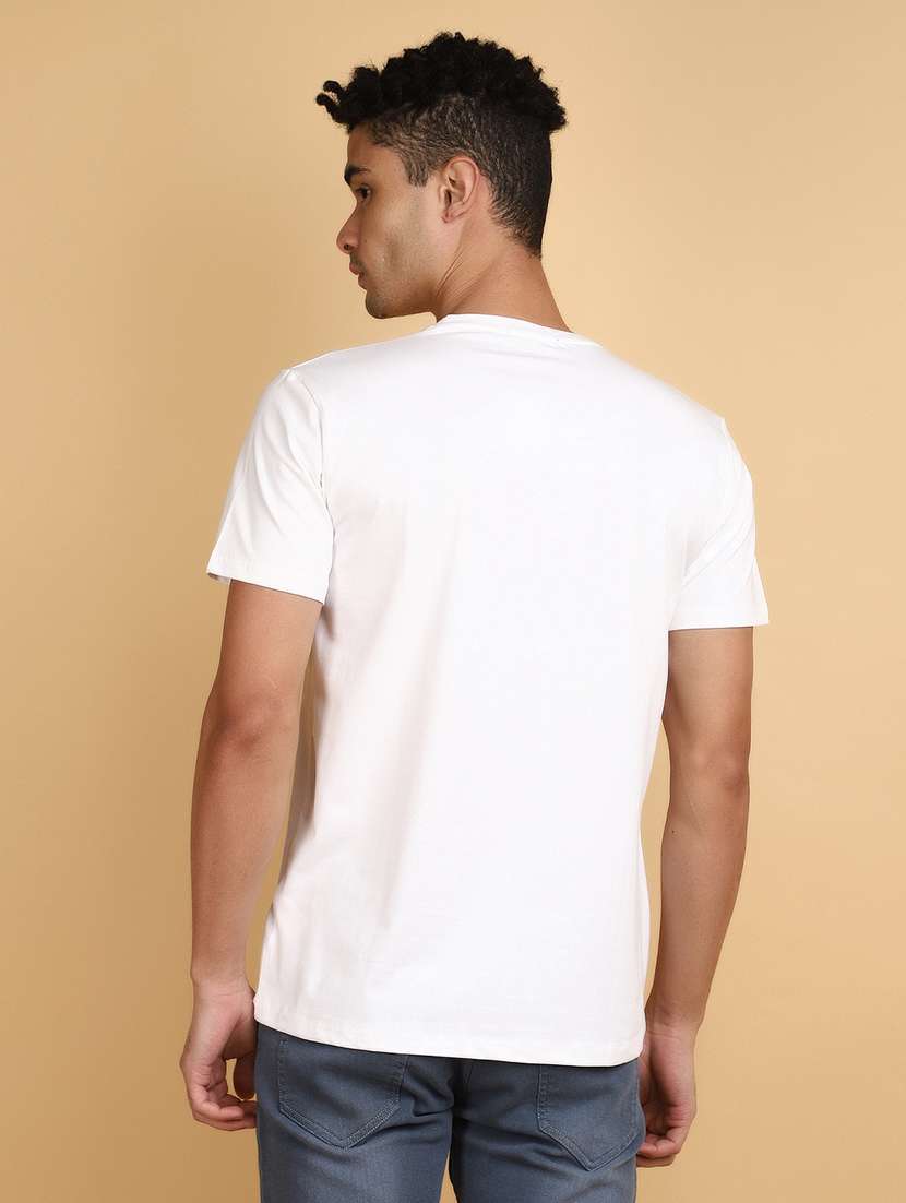 men round neck front printed t-shirt - 20862765 -  Standard Image - 3