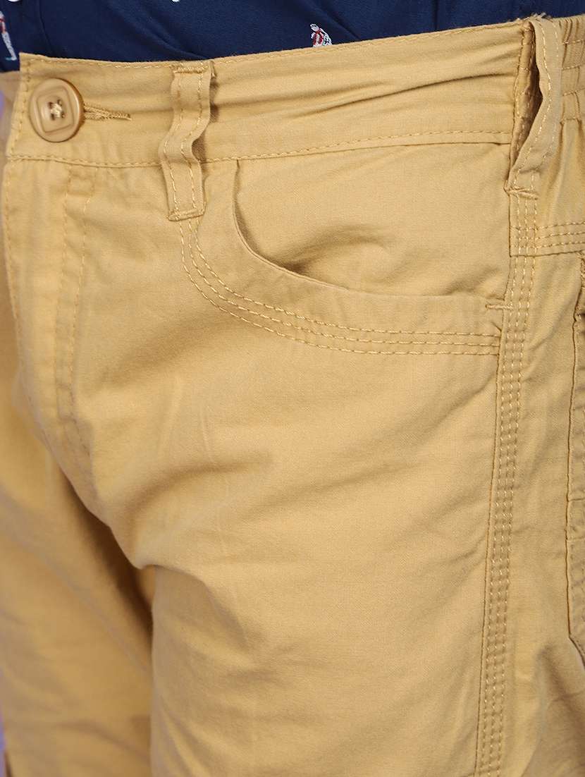 boys khaki solid mid rise cargo - 20862818 -  Standard Image - 5