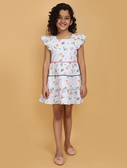 girls square neck printed frock - 20862824 - Standard Image - 0