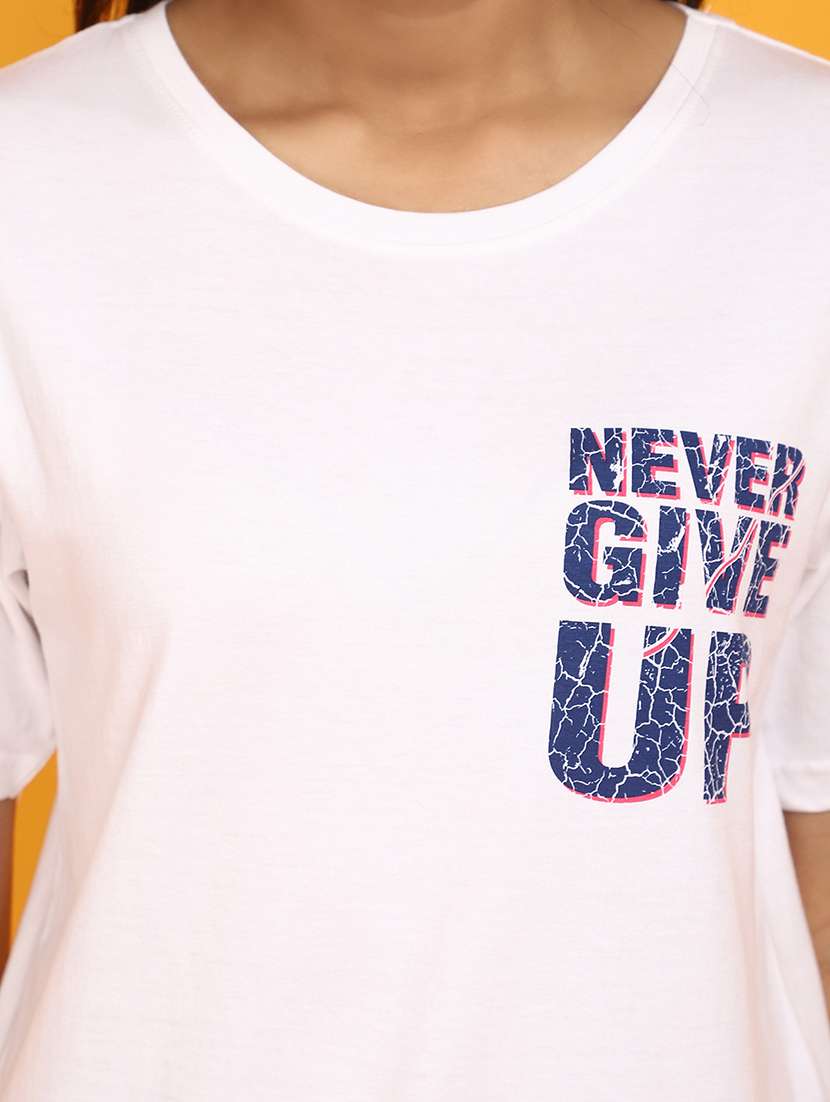 white cotton back print t-shirt - 20862845 -  Standard Image - 5