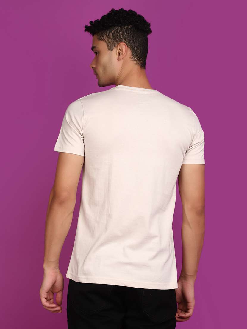 men round neck front printed t-shirt - 20862874 -  Standard Image - 3