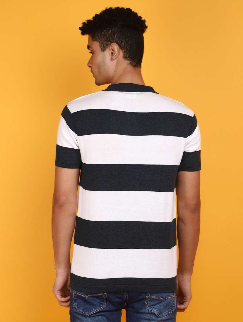 men polo neck striped t-shirt - 20862892 -  Standard Image - 3