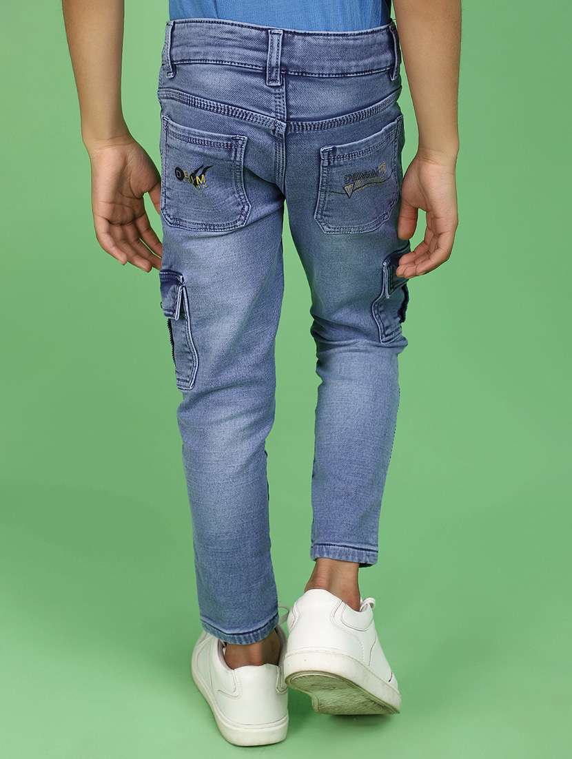 boys blue solid cargo - 20862896 -  Standard Image - 3