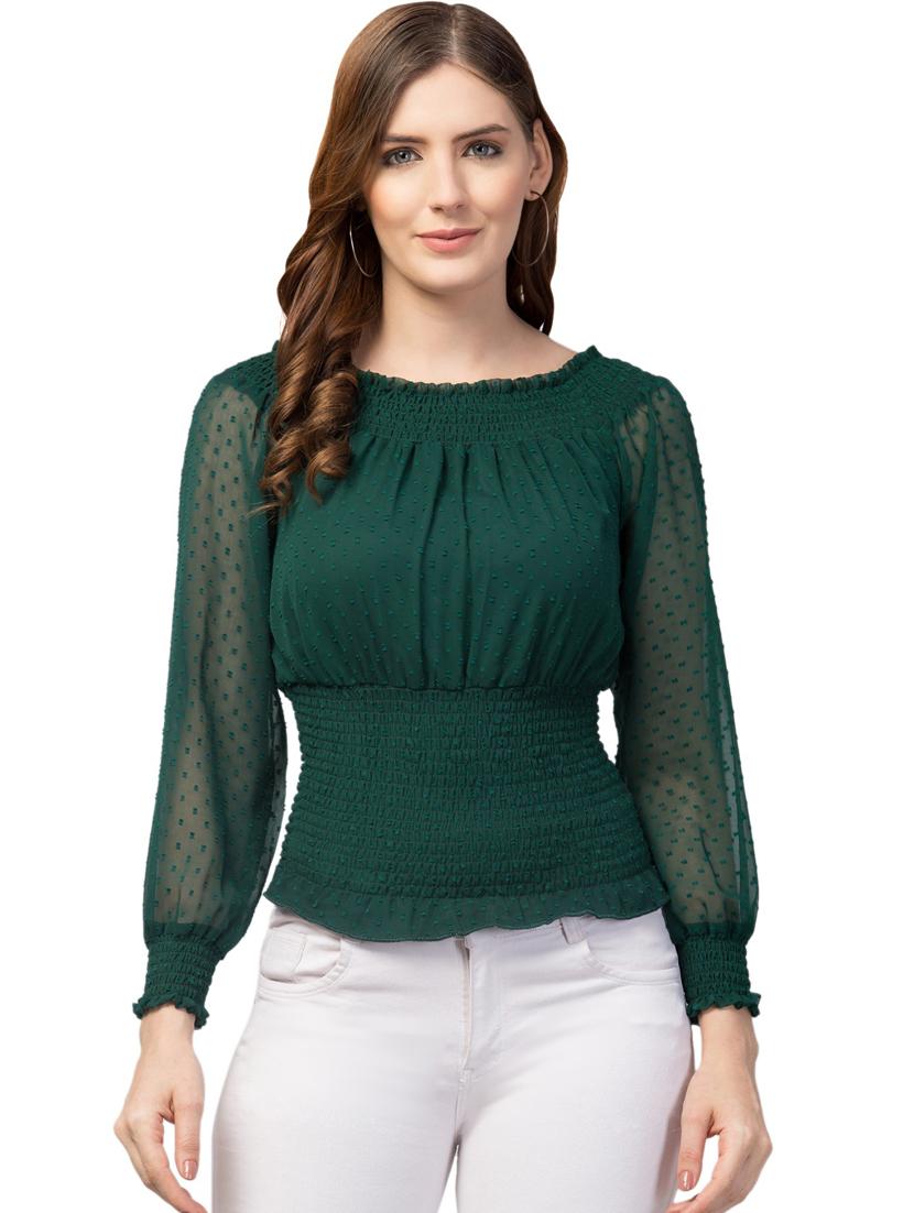 women green self-designed crop top - 20863102 - Zoom Image - 0