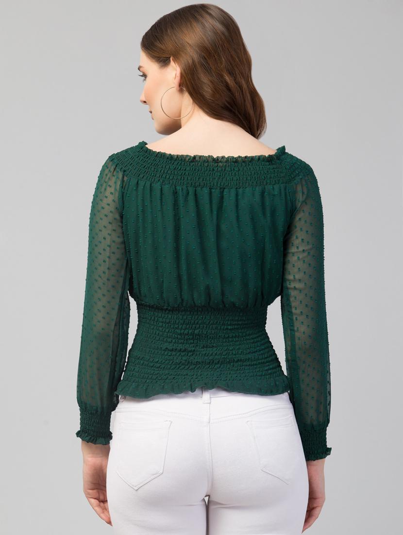 women green self-designed crop top - 20863102 - Standard Image - 3