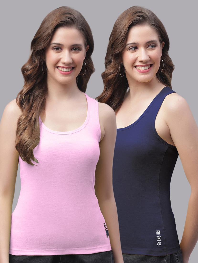 women set of 2 multicolored solid tank top - 20864050 - Zoom Image - 0