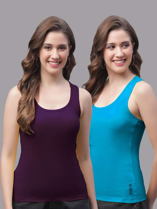 pack of 2 solid multi colored tank top - 20864143 -  Standard Image - 0