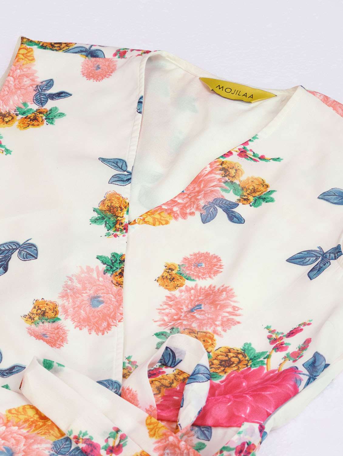 white floral printed wrap dress - 20864360 - Standard Image - 5