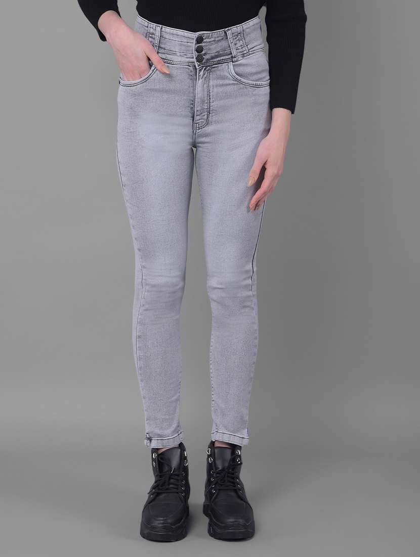 women plain slim fit jean