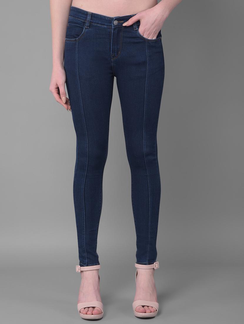 women mid-rise solid skinny jeans - 20864516 - Zoom Image - 0