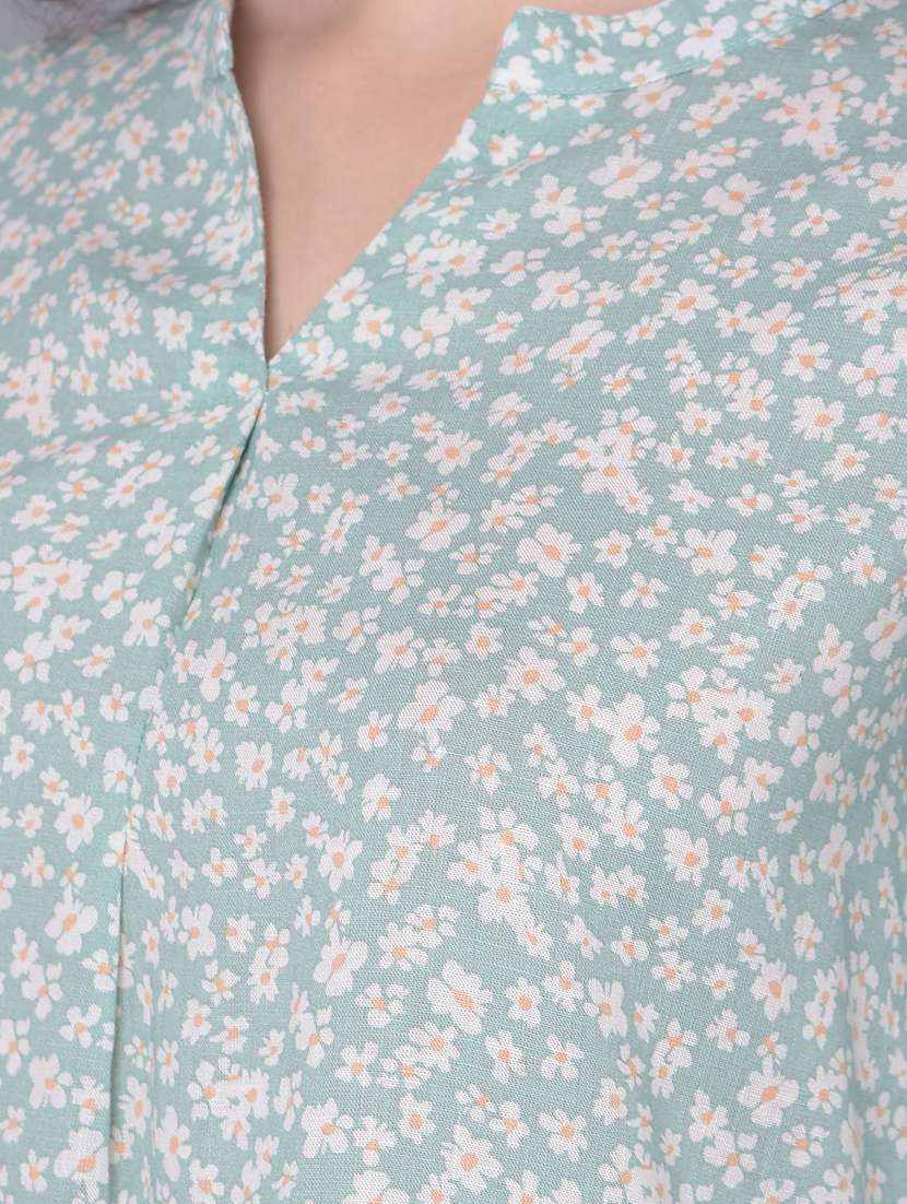 women mandarin neck floral printed regular top - 20864523 - Standard Image - 5