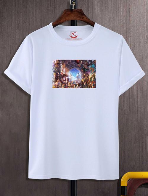 unisex white graphic printed t-shirt - 20866218 -  Standard Image - 0