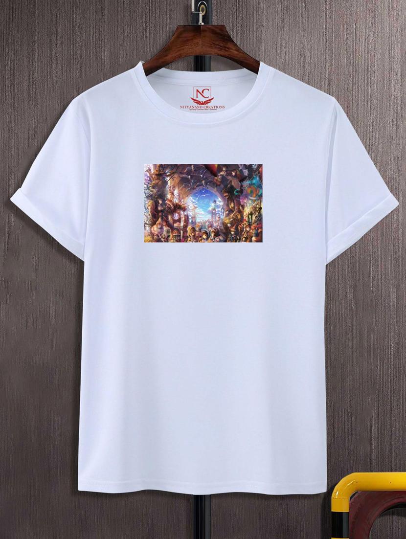 unisex white graphic printed t-shirt - 20866218 -  Zoom Image - 0
