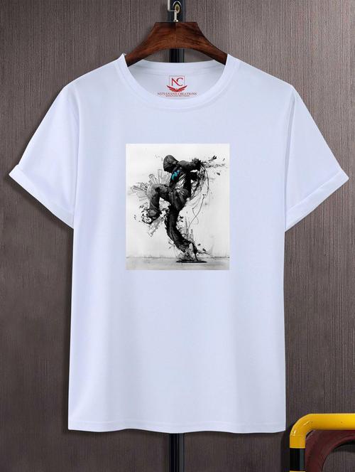 unisex white graphic printed t-shirt - 20866245 -  Standard Image - 0