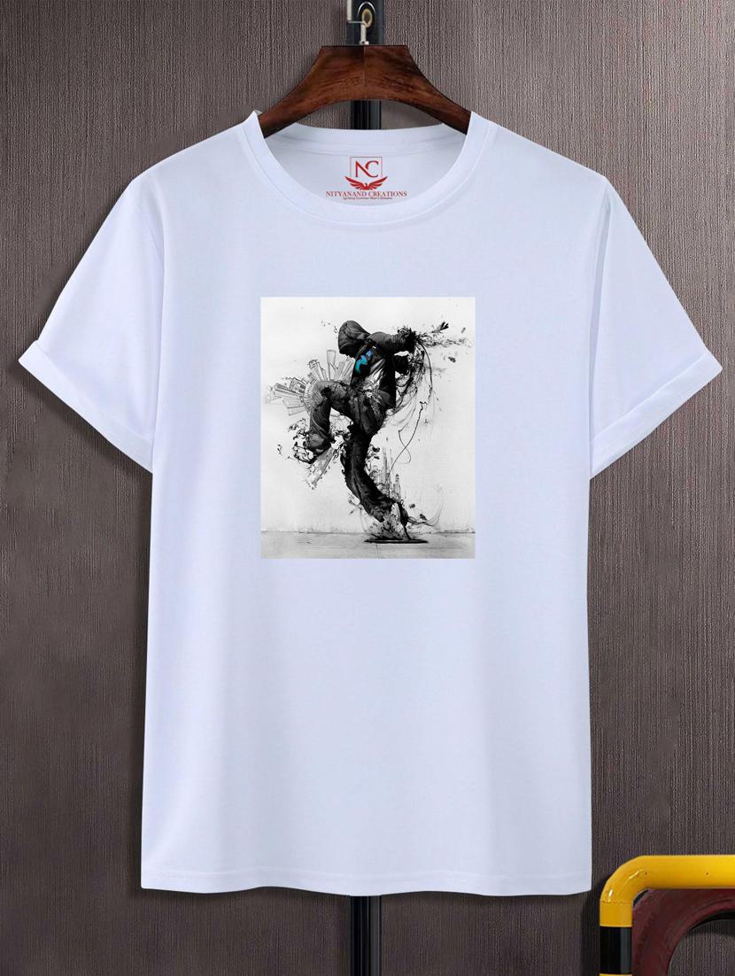 unisex white graphic printed t-shirt - 20866245 -  Zoom Image - 0