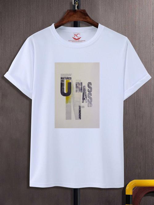 unisex white graphic printed t-shirt - 20866292 -  Standard Image - 0