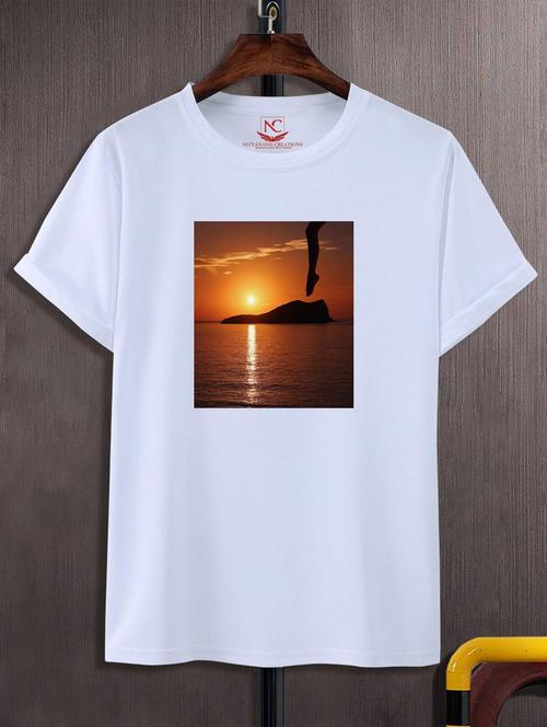 unisex white graphic printed t-shirt - 20866474 - Standard Image - 0