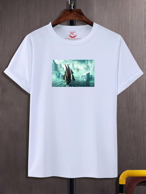 unisex white graphic printed t-shirt - 20866480 - Standard Image - 0