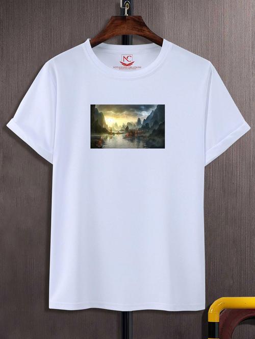 unisex white graphic printed t-shirt - 20866491 -  Standard Image - 0
