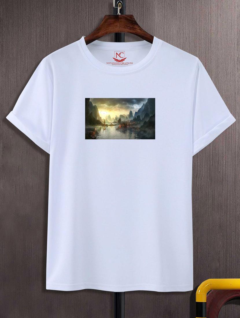 unisex white graphic printed t-shirt - 20866491 -  Zoom Image - 0
