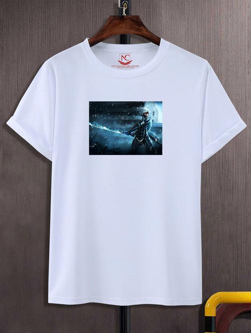 unisex white graphic printed t-shirt - 20866541 - Standard Image - 0