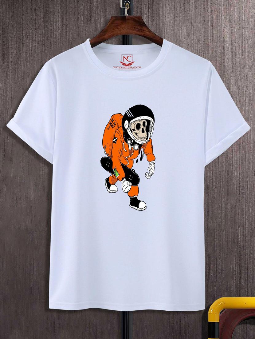 unisex white graphic printed t-shirt - 20866611 -  Zoom Image - 0