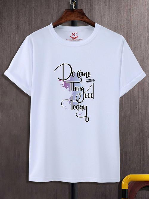 unisex white graphic printed t-shirt - 20866617 -  Standard Image - 0