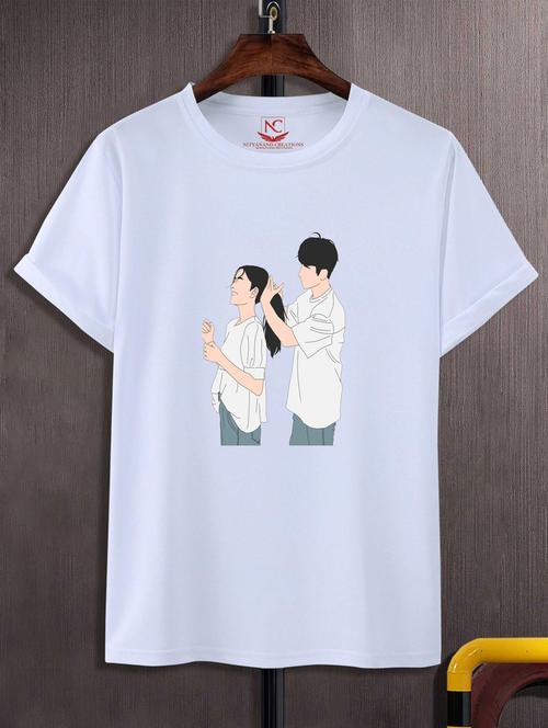 unisex white graphic printed t-shirt - 20866736 - Standard Image - 0