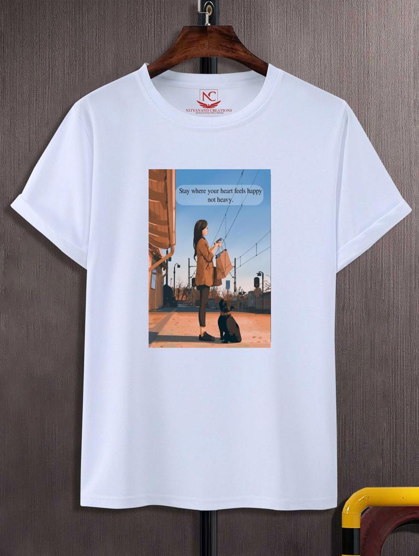unisex white graphic printed t-shirt - 20866806 - Zoom Image - 0