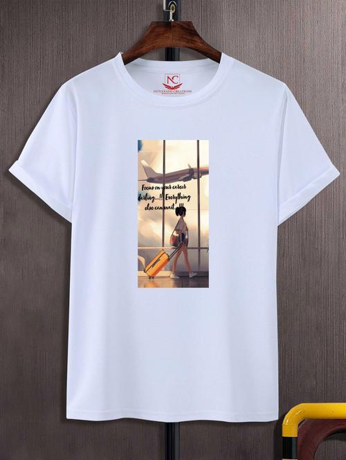 unisex white graphic printed t-shirt - 20866848 - Standard Image - 0