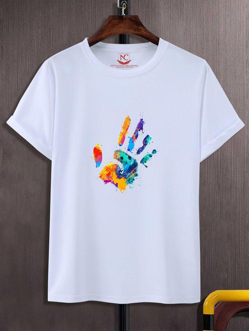 unisex white graphic printed t-shirt - 20867860 - Standard Image - 0