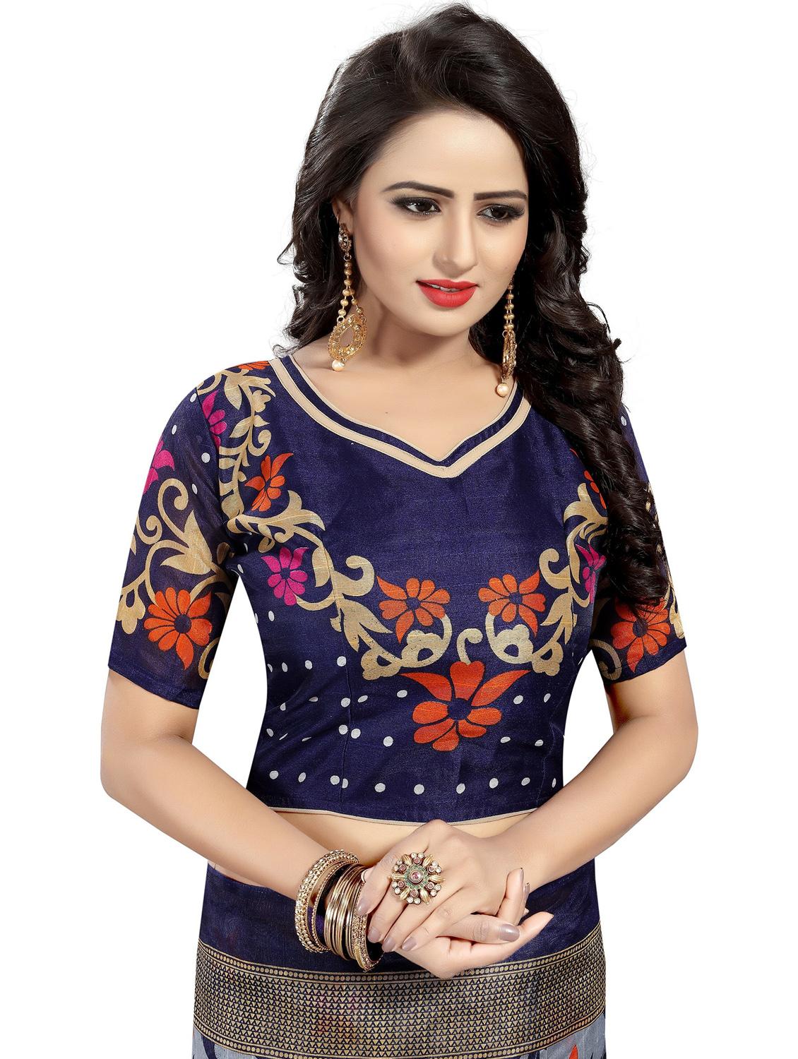 light blue floral printed mysore saree - 20873041 - Standard Image - 3