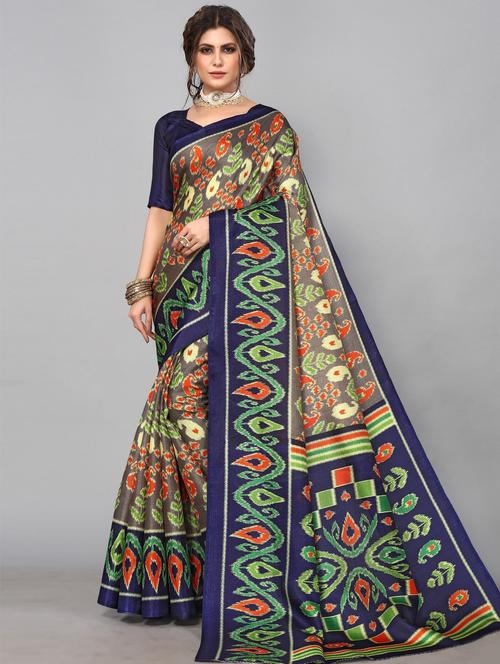 women printed bordered saree with blouse - 20873178 -  Standard Image - 0