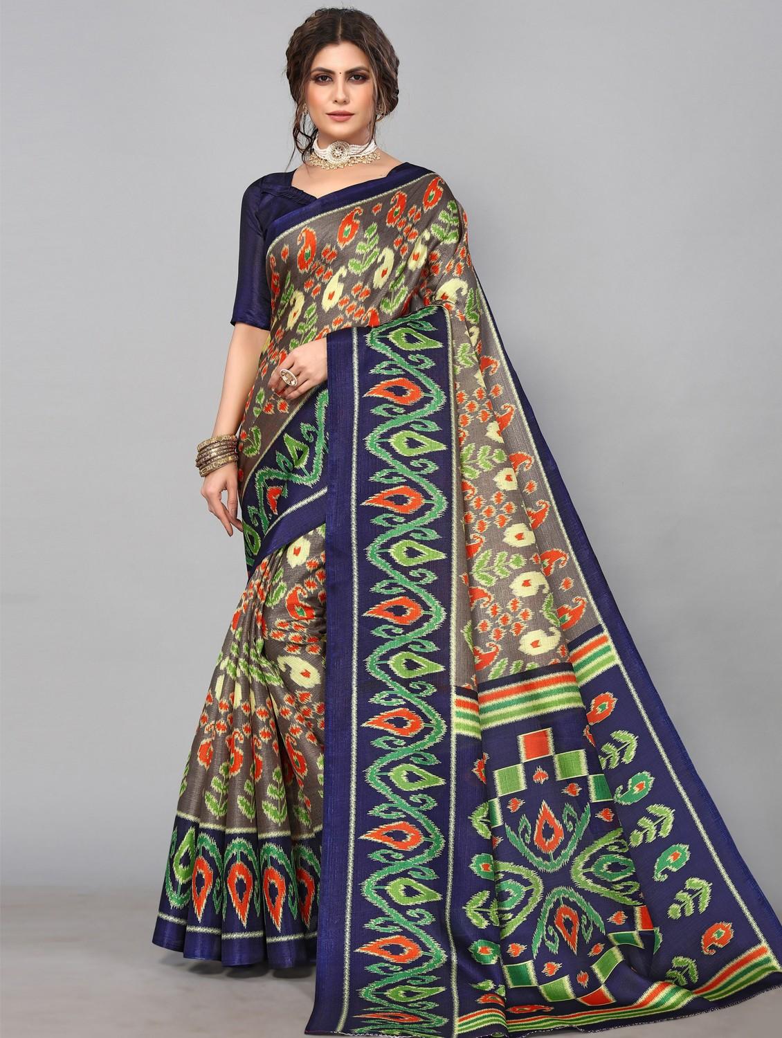 women printed bordered saree with blouse - 20873178 -  Zoom Image - 0