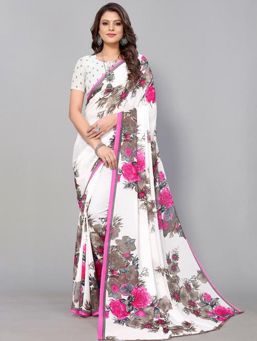 women floral printed saree - 20873371 - Standard Image - 0
