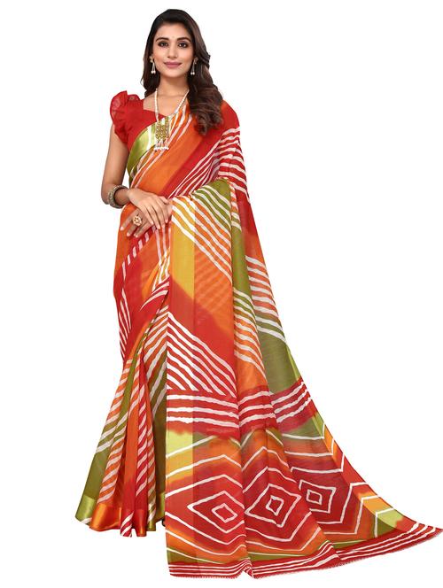 women printed saree with blouse - 20873529 - Standard Image - 0