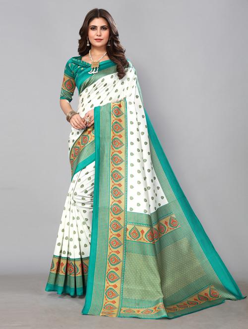 women printed saree with blouse - 20873536 - Standard Image - 0