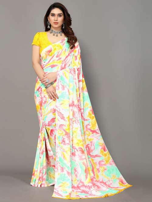 women multi color printed georgette saree with blouse - 20873802 - Standard Image - 0